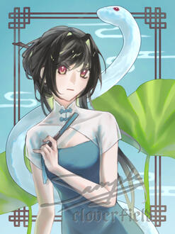 waist up + prop and bg elements (ibispaint x)